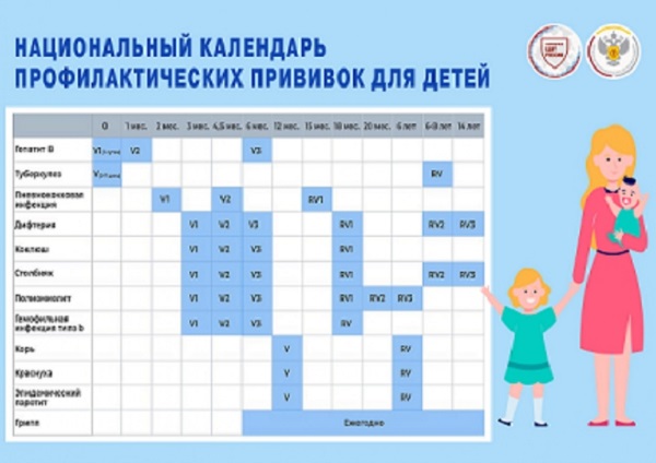 Национальный календарь прививок для детей.